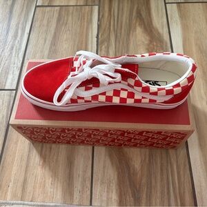 Men’s Vans Red Checkered Shoes